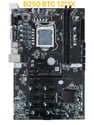 Prise en charge de la carte mère minière B250 BTC 12*1X PC1-E16X LGA 1151 DDR4 SATA3.0