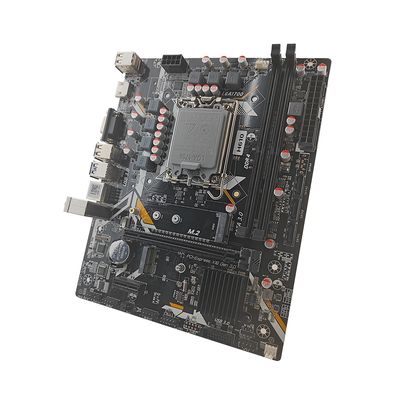PCWINMAX H610 Carte mère double canal DDR4 prenant en charge les processeurs i3 i5 i7 i9 de 12e, 13e et 14e génération SATA 6Gb/s Emplacements M.2 mATX LGA1700 Carte mère